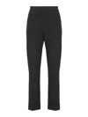Msgm Flared High-waisted Jersey Pant In Negro