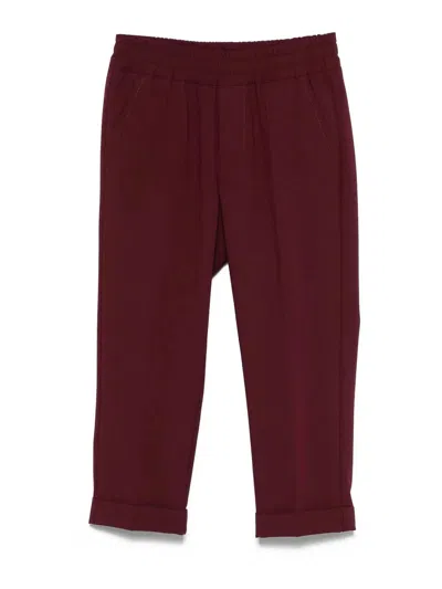 Msgm Trousers With Logo In Red