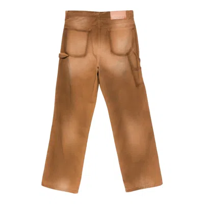 Msgm Pantalone Denim Pants In Brown