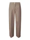 Msgm Pantalone Lino In Brown