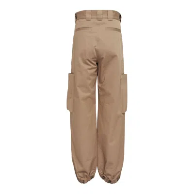 Msgm Pantalone Utility Cuffed Ankle Pants In Brown