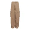 Msgm Pantalone Utility Cuffed Ankle Pants In Brown