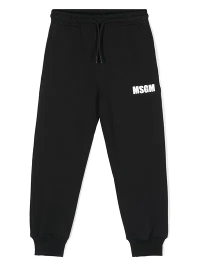 Msgm Kids' Pantaloni Sportivi Con Stampa In Black