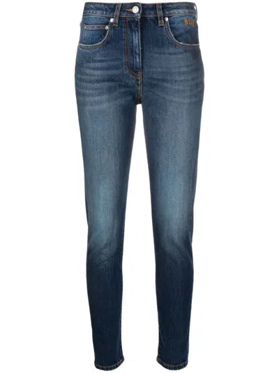 Msgm High-rise Skinny Jeans In 蓝色