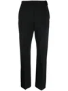 Msgm Logo-waistband Tapered Trousers In 99