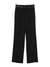 Msgm Straight-leg Pants With Glossy Trim In Black