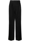 Msgm Layered-waistband Wide-leg Trousers In Black