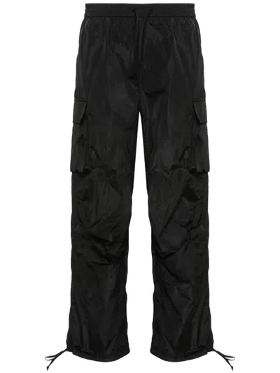 Msgm Tapered Cargo Trousers In Black