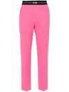 Msgm High-waist Slim-fit Trousers In Pink & Purple