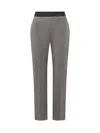 Msgm Virgin Wool Trousers In Grey Melange