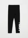 Msgm Logo-print Cotton Leggings In Black