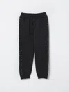 Msgm Black Trousers For Girl With Studs In Black