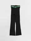 Msgm Logo-print Ribbed Trousers In Black
