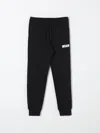 Msgm Black Trousers For Kids With Logo In Schwarz