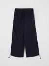 Msgm Embroidered-logo Track Pants In Blue