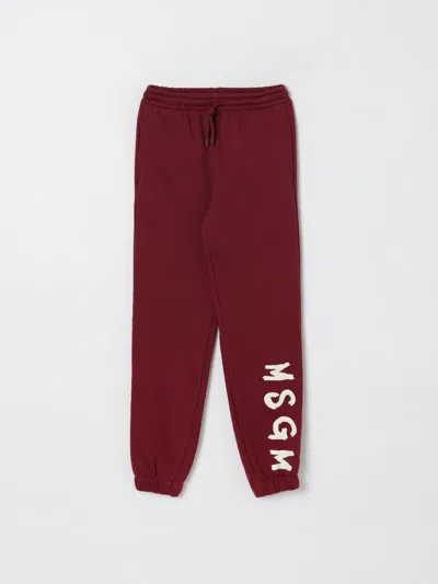 MSGM PANTS MSGM KIDS KIDS COLOR RED,437948014