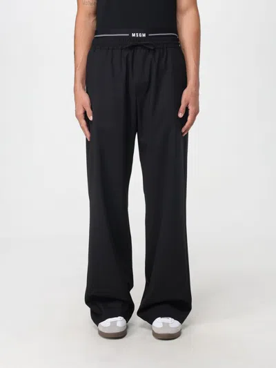 MSGM PANTS MSGM MEN COLOR BLACK,436714002