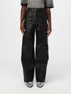 Msgm Black Pocket Faux-leather Cargo Pants In Schwarz