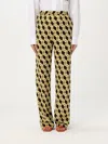 Msgm Multi-colour Printed Viscose Satin Trousers In Brown