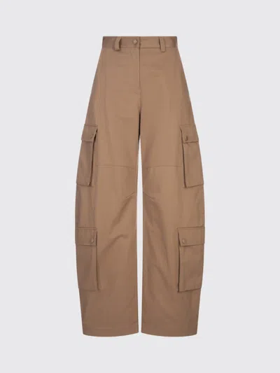 MSGM PANTS MSGM WOMAN COLOR BROWN,H53519032