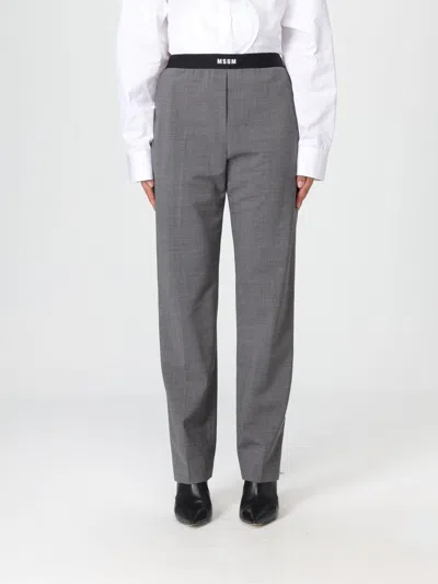 MSGM MSGM PANTS WOMAN COLOR GREY,H52552020