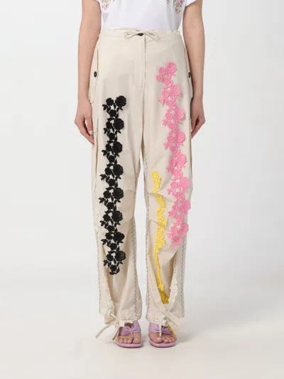 Msgm Pants  Woman Color Yellow Cream In Beige
