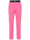 Msgm High-waist Slim-fit Trousers In Pink
