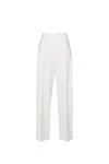 Msgm Pleated Tailored Wool Trousers In White