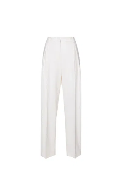 Msgm Pleated Tailored Wool Trousers In Multicolor