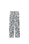 Msgm Dog-print Wide-leg Trousers In White