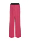 Msgm Trousers With Front Pleats And Elastic Waistband