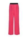 Msgm Pants With Front Pleats In Red