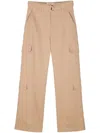 Msgm Beige Viscose Cargo Pants In Beige