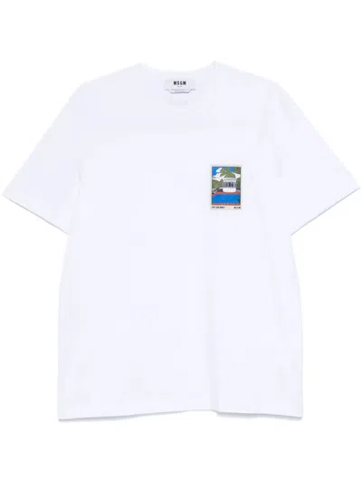 Msgm Patch-detail Cotton T-shirt