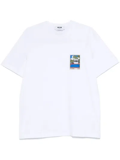 MSGM PATCH-DETAIL COTTON T-SHIRT