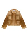 Msgm Patch-pocket Jacket In Brown