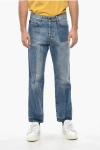 Msgm Patchwork Effect Straight Leg Jeans 19cm In Blue