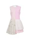 Msgm Patchwork Floral Mini Dress In Pink