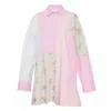 Msgm Patchwork Floral Shirt Dress In Multi