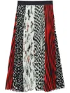 Msgm Patchwork-print Skirt In Black