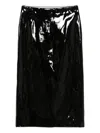 Msgm Patent-finish Faux-leather Midi Skirt In Black