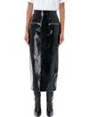 MSGM PATENT LEATHER MIDI SKIRT