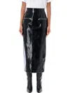 Msgm Pencil Skirt With Glossy Patent Effect In Black