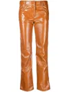 Msgm Patent Straight-leg Trousers In Orange
