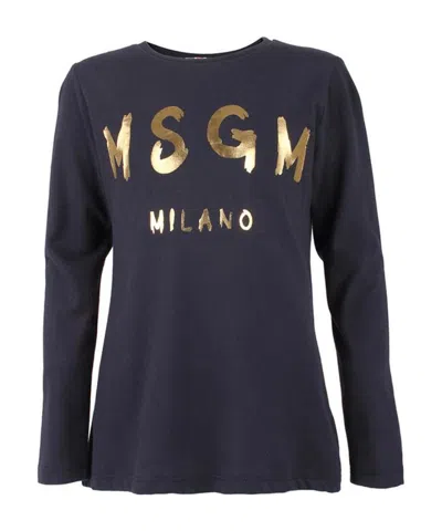 Msgm Pattern Printed T-shirt In Black