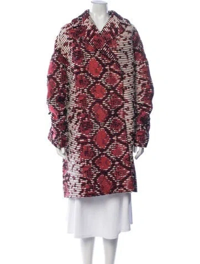 Pre-owned Msgm Patterned Coat In Red