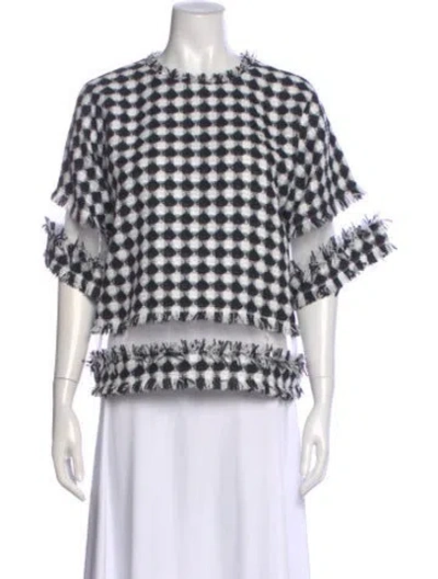 Pre-owned Msgm Patterned Crew Neck Top In Neutral