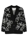 Msgm Patterned Intarsia-knit V-neck Cardigan In Black
