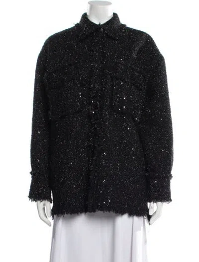 Pre-owned Msgm Patterned Jacket In Black