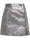 Msgm Jacquard Mini Skirt In Silver